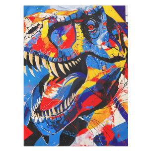Wild Retro T-rex Dinosaur Fusion Tablecloth