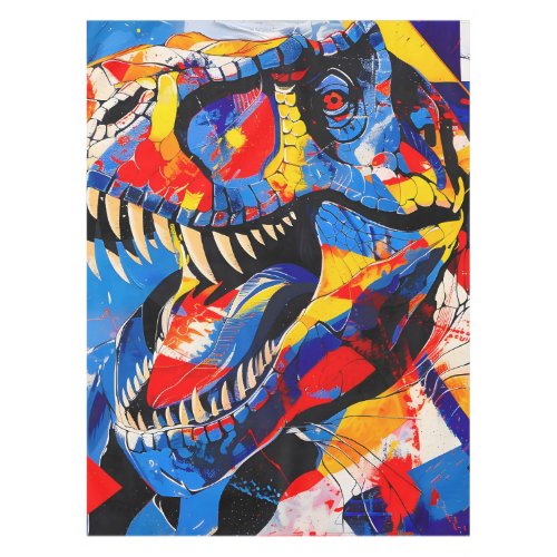 Wild Retro T_rex Dinosaur Fusion Tablecloth