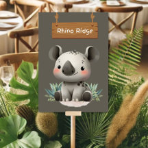 Wild Rhino Ridge Jungle Safari Table Card