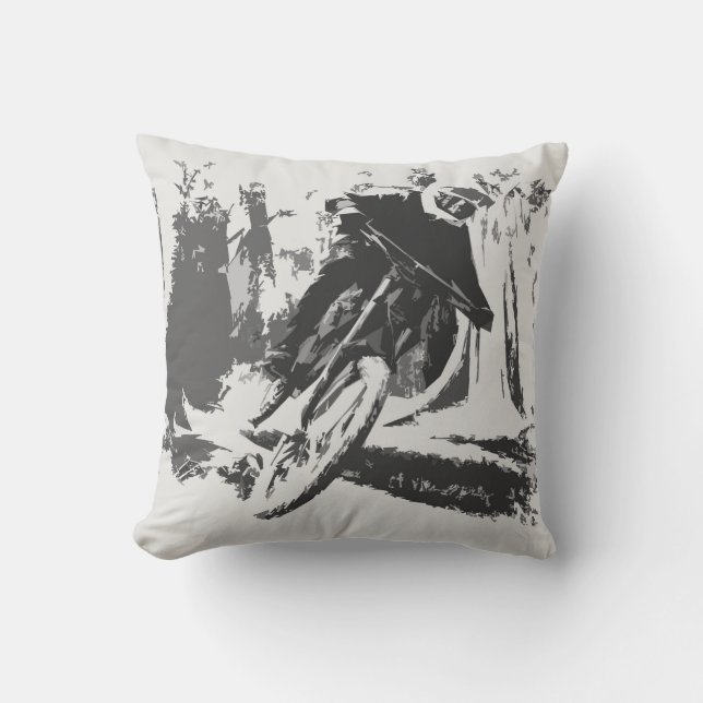 Wild Ride! - BMX Racer Throw Pillow (Front)
