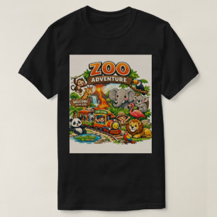 Wild Ride: Playful Exotic Zoo & Train T-Shirt