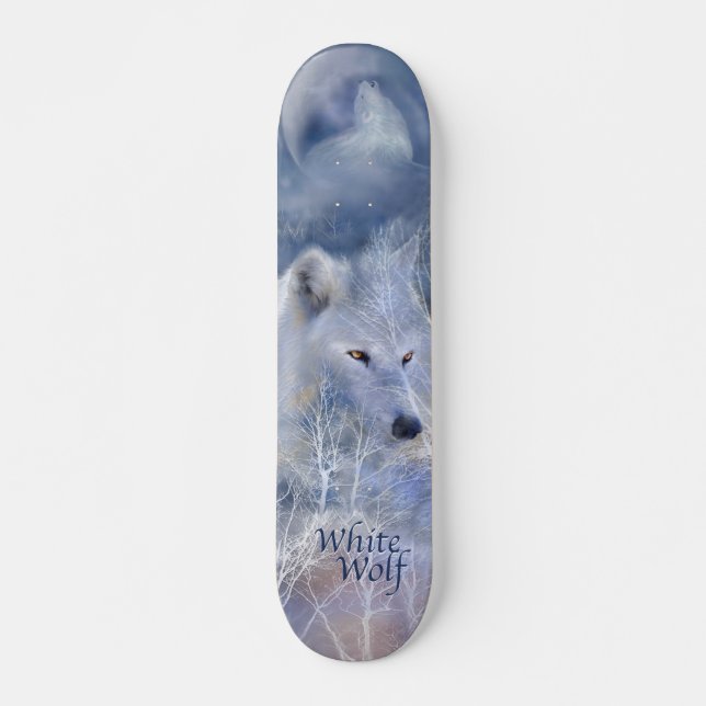 Wild Ride-White Wolf Skateboard Deck (Front)