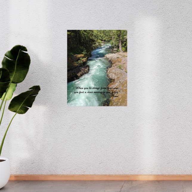 Wild River Rumi Poetry Verse Metal Print (In Situ)