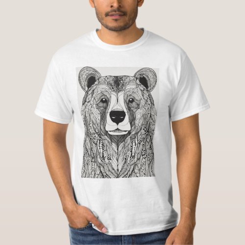 Wild Roam Majestic Bear Print T_Shirt