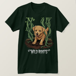Wild Roots – Spooky Golden Retriever Garden Design T-Shirt