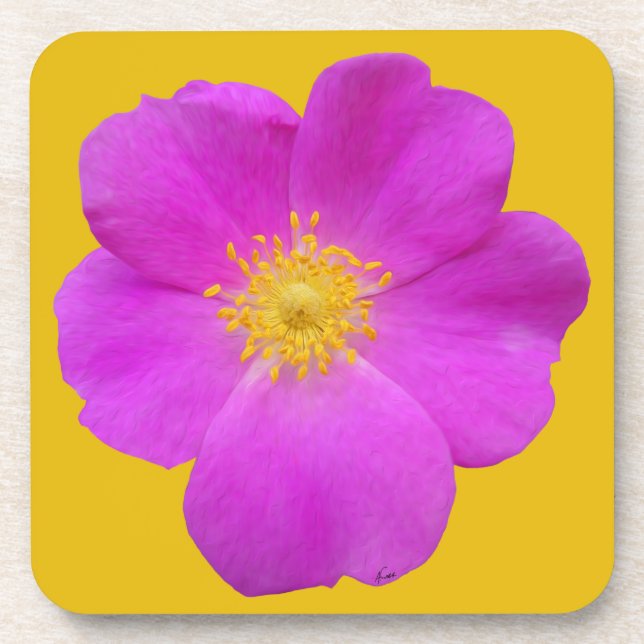 Wild Rose 2 Beverage Coaster (Front)