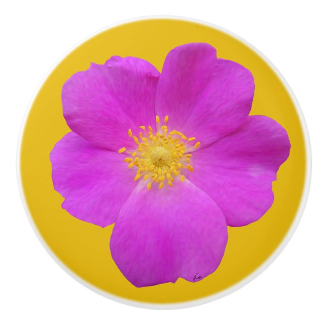 Wild Rose 2 Ceramic Knob (Front)