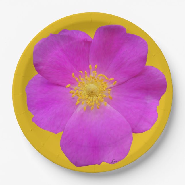 Wild Rose 2 Paper Plates (Front)
