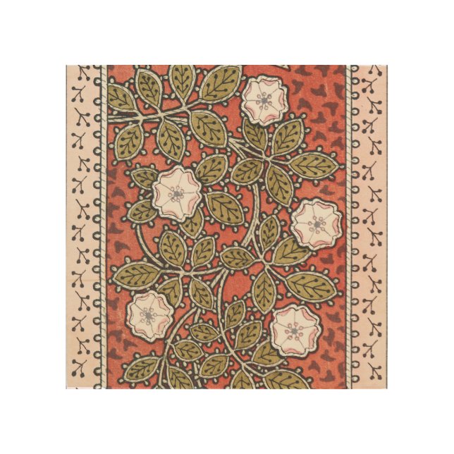 Wild Rose Art Illustration Flower Vintage (Front)