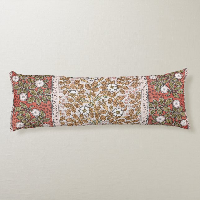 Wild Rose Art Illustration Flower Vintage Body Pillow (Back)