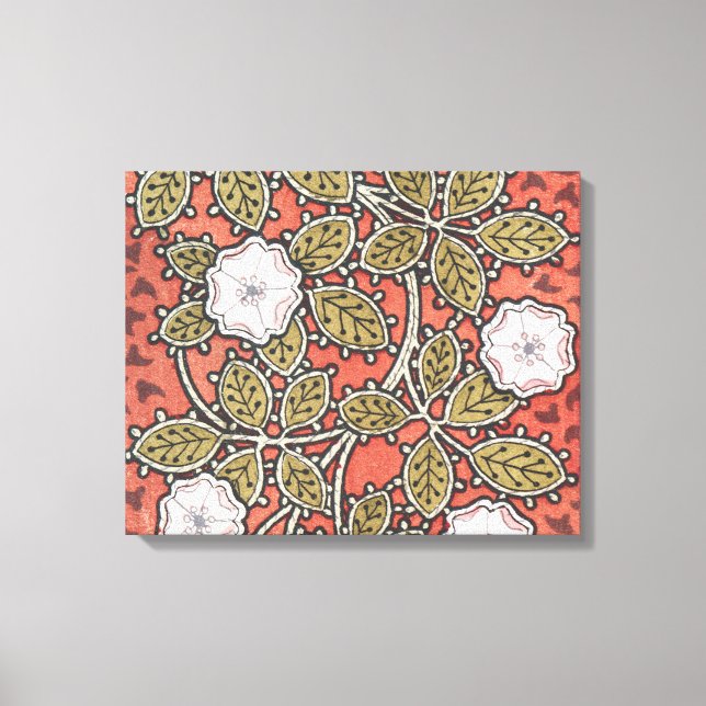 Wild Rose Art Illustration Flower Vintage Canvas Print (Front)