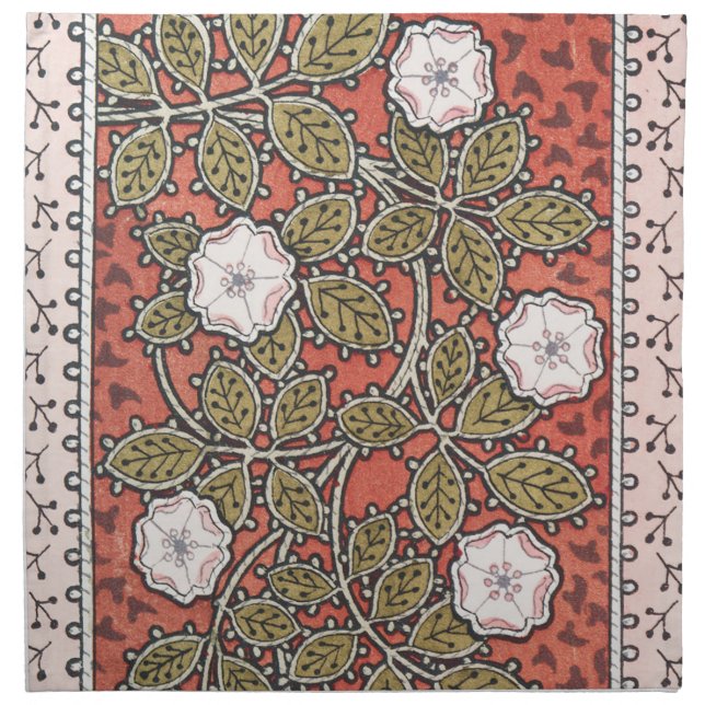 Wild Rose Art Illustration Flower Vintage Cloth Napkin (Front)