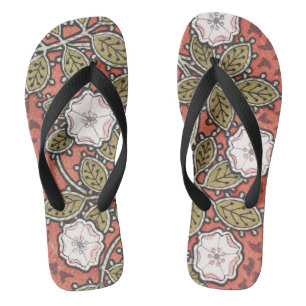 Wild Rose Art Illustration Flower Vintage Flip Flops