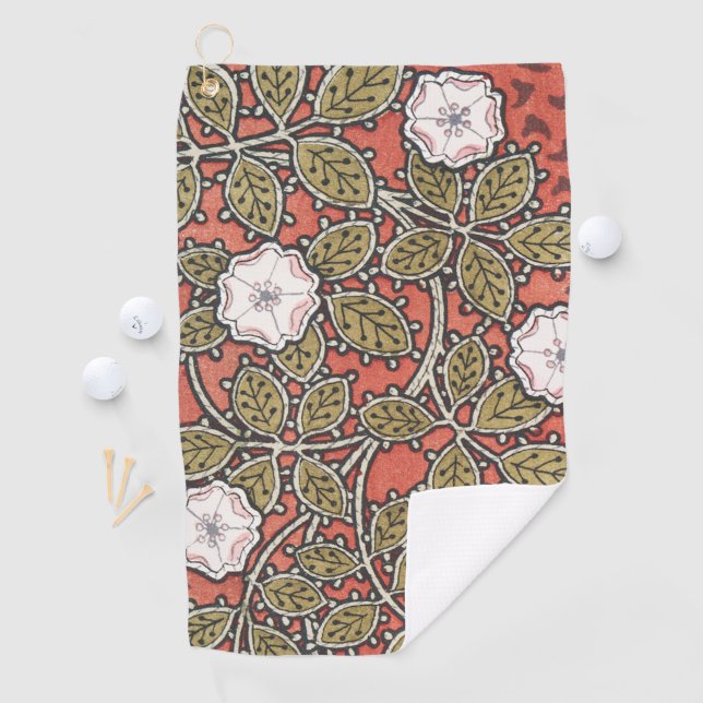 Wild Rose Art Illustration Flower Vintage Golf Towel (InSitu)