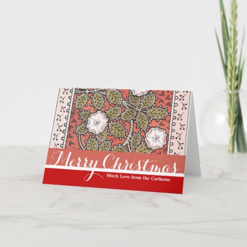 Wild Rose Art Illustration Flower Vintage Holiday Card