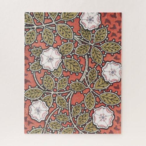 Wild Rose Art Illustration Flower Vintage Jigsaw Puzzle