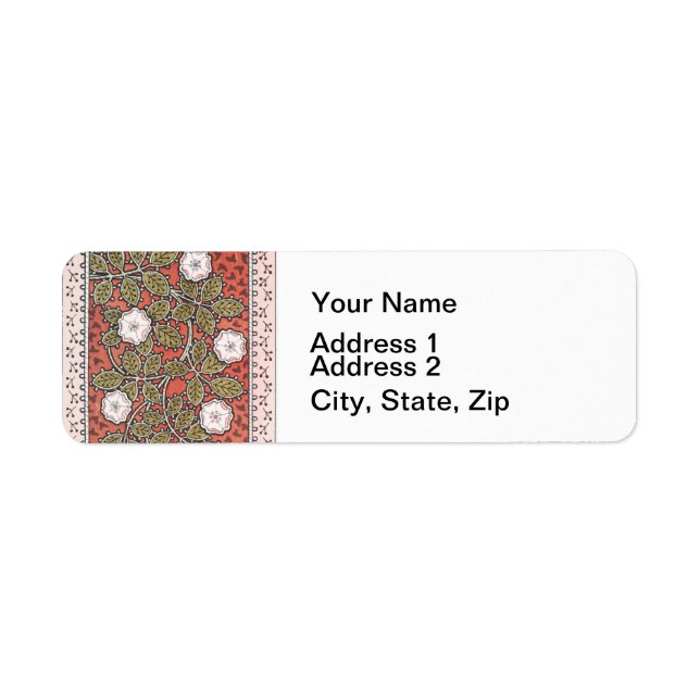 Wild Rose Art Illustration Flower Vintage Label (Front)