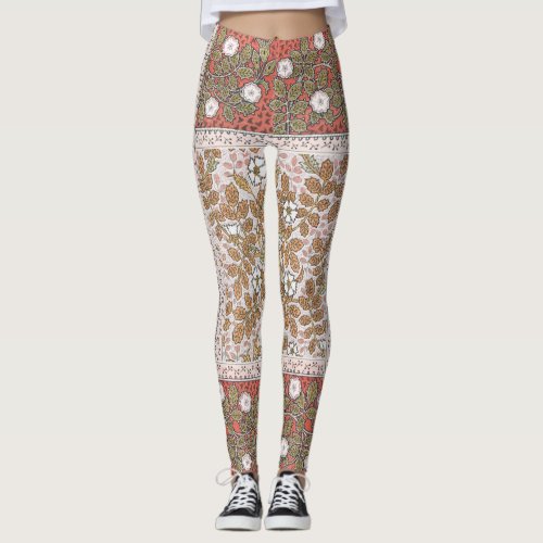 Wild Rose Art Illustration Flower Vintage Leggings