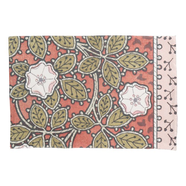 Wild Rose Art Illustration Flower Vintage Pillow Case (Front)