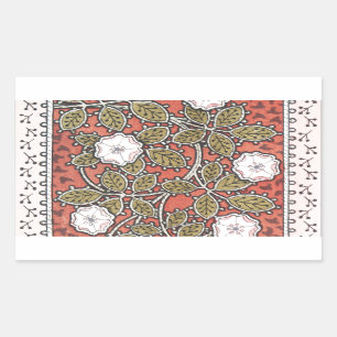 Wild Rose Art Illustration Flower Vintage Rectangular Sticker