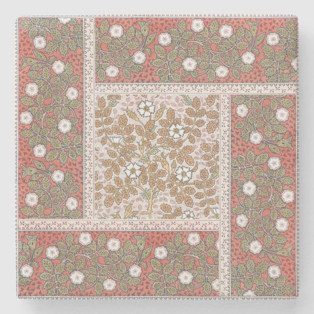 Wild Rose Art Illustration Flower Vintage Stone Coaster (Front)