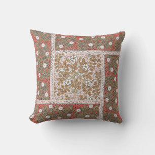 Wild Rose Art Illustration Flower Vintage Throw Pillow
