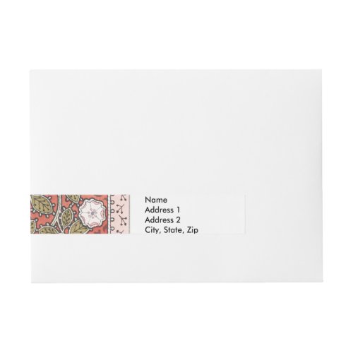 Wild Rose Art Illustration Flower Vintage Wrap Around Address Label