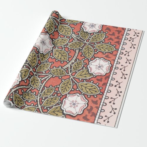 Wild Rose Art Illustration Flower Vintage Wrapping Paper