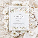 Wild Rose Baby First Birthday Time Capsule Sign<br><div class="desc">Our "Wild Rose Kids First Birthday" collection features gentle watercolor wild rose florals in light green and pink tones,  paired with a combination of elegant typography. This birthday collection has numerous matching products following the theme. Check our store for more items from this collection.</div>