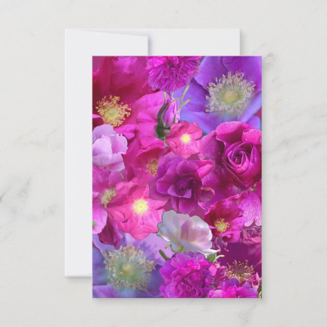 Wild Rose Collage Note Card (Front)