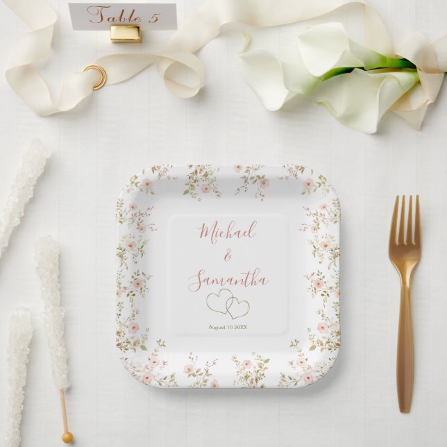 Wild Rose Country Wedding Paper Plates (Wedding)