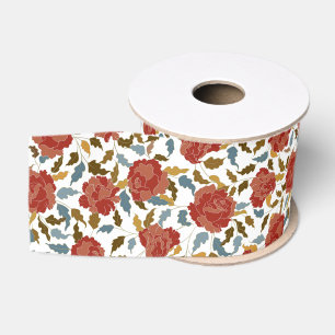 Wild Rose Floral Petals Garden Affair Wedding Grosgrain Ribbon
