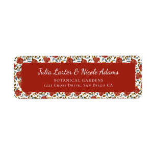 Wild Rose Floral Petals Garden Affair Wedding Label