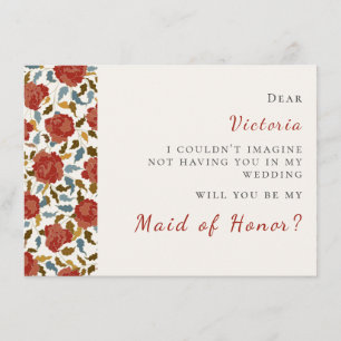 Wild Rose Floral Petals Garden Affair Wedding Menu