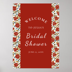 Wild Rose Floral Petals Garden Affair Wedding Poster