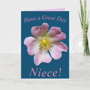 Wild Rose Flower Birthday Card for Niece