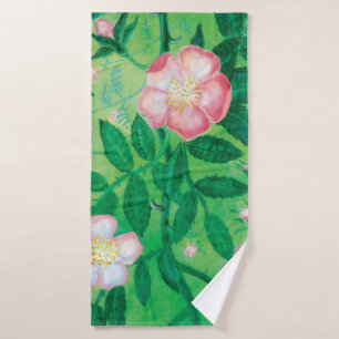 Wild rose flowers   bath towel