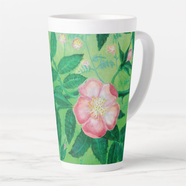 Wild rose flowers   latte mug (Right Angle)