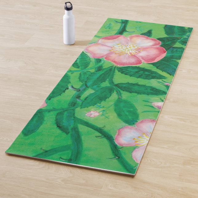 Wild rose flowers  yoga mat (In Situ)