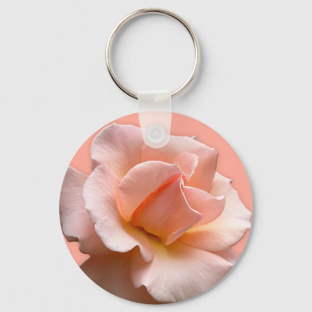 Wild Rose Key Chains Peach Rose Wildflower Gifts (Front)