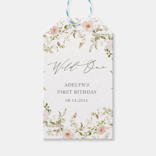 Wild Rose Kids First Birthday  Gift Tags