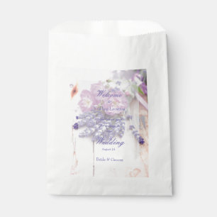 Wild Rose & Lavender Summer Flower  Wedding Favor Bag