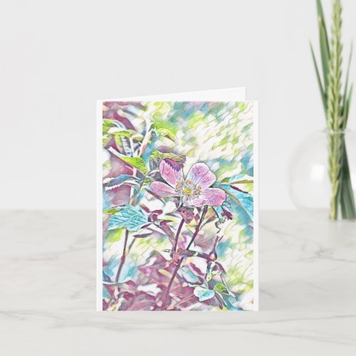 Wild Rose Modern Painting Mothers Day Card