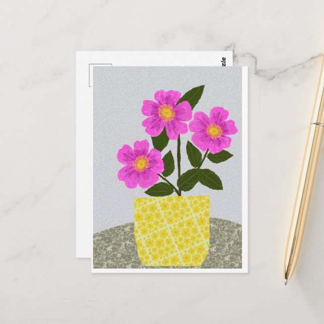 Wild Rose Postcard (Front/Back In Situ)