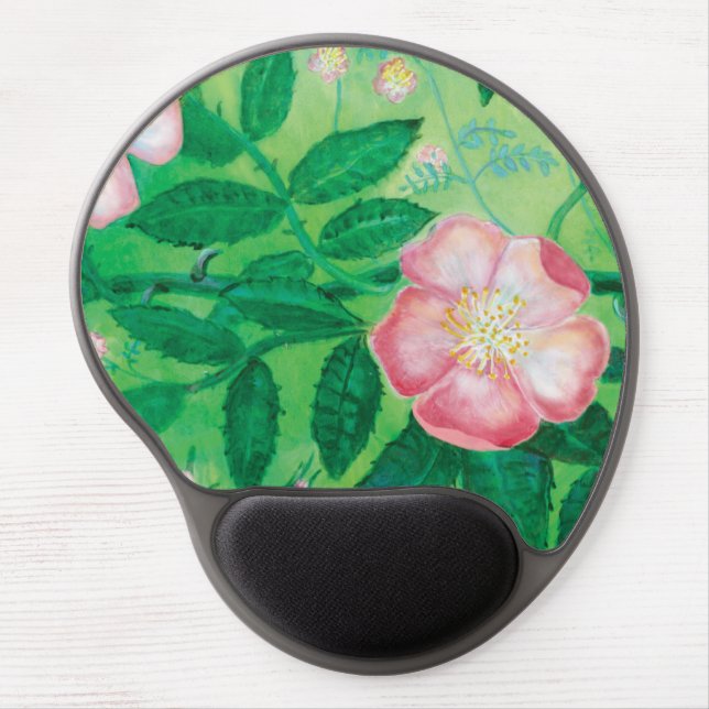 Wild Rose Rosa Canina flowering   Gel Mouse Pad (Front)