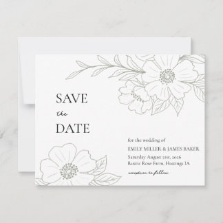 Wild Rose Sage Simple Save The Date