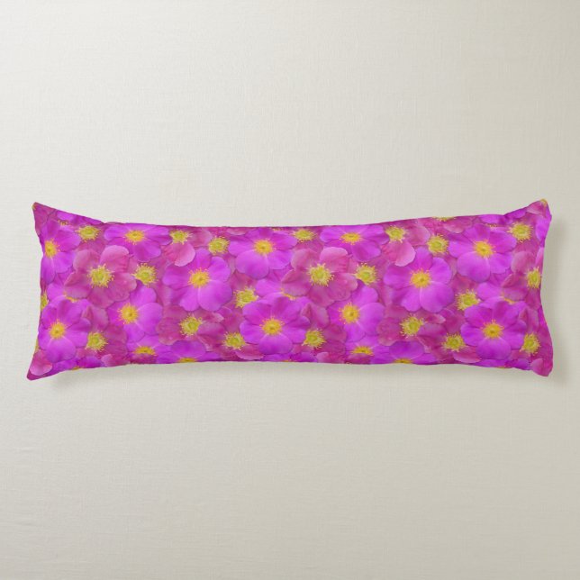 Wild Rose Seamless Pattern Body Pillow (Front)