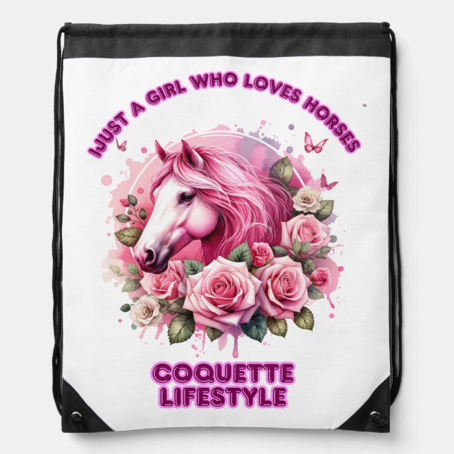 "Wild Rose Spirit"Coquette  Drawstring Bag (Front)