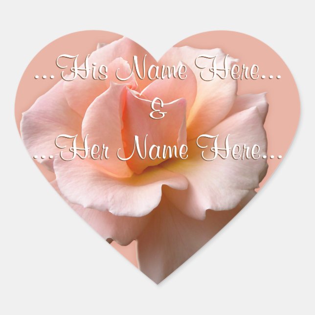Wild Rose Stickers Personalized Peach Rose Sticker (Front)