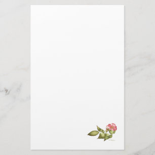 Wild rose watercolor stationery